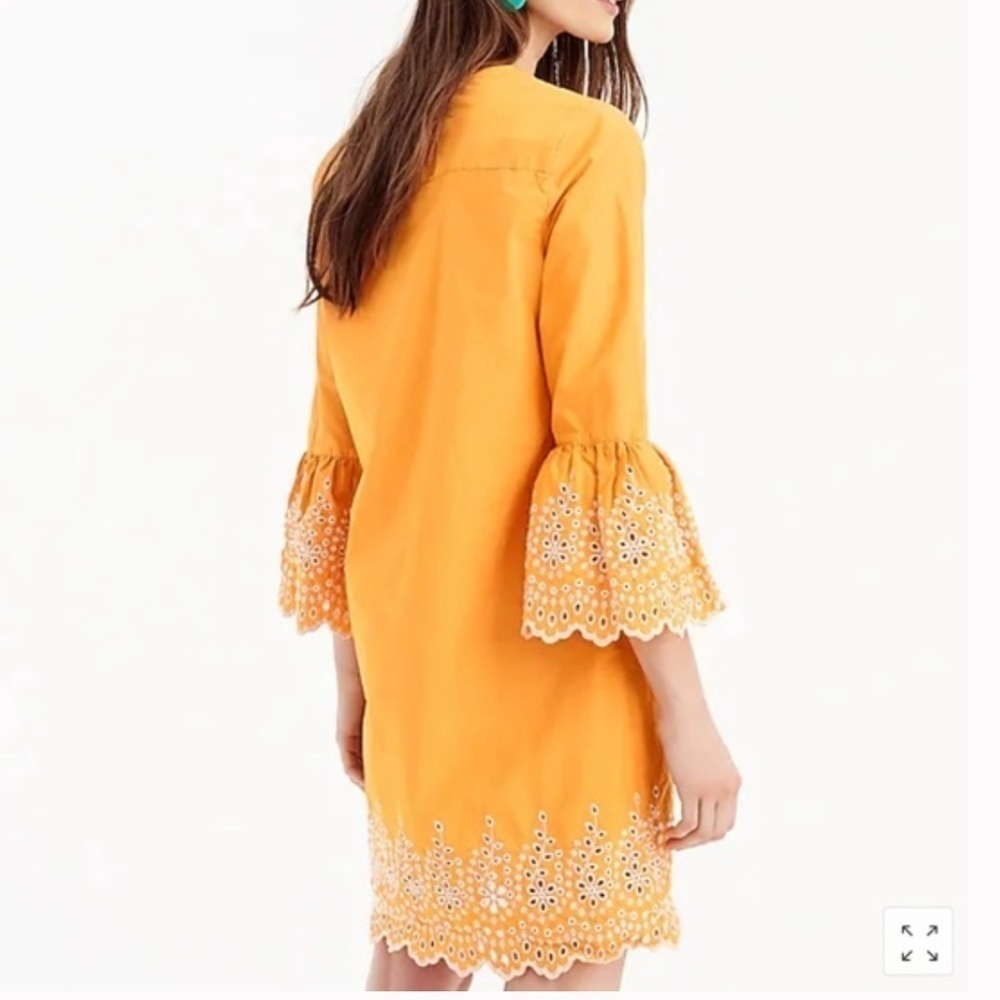 NWT J. Crew Embroidered Eyelet bell sleeve dress Sz XS Sm​ - Picture 10 of 10